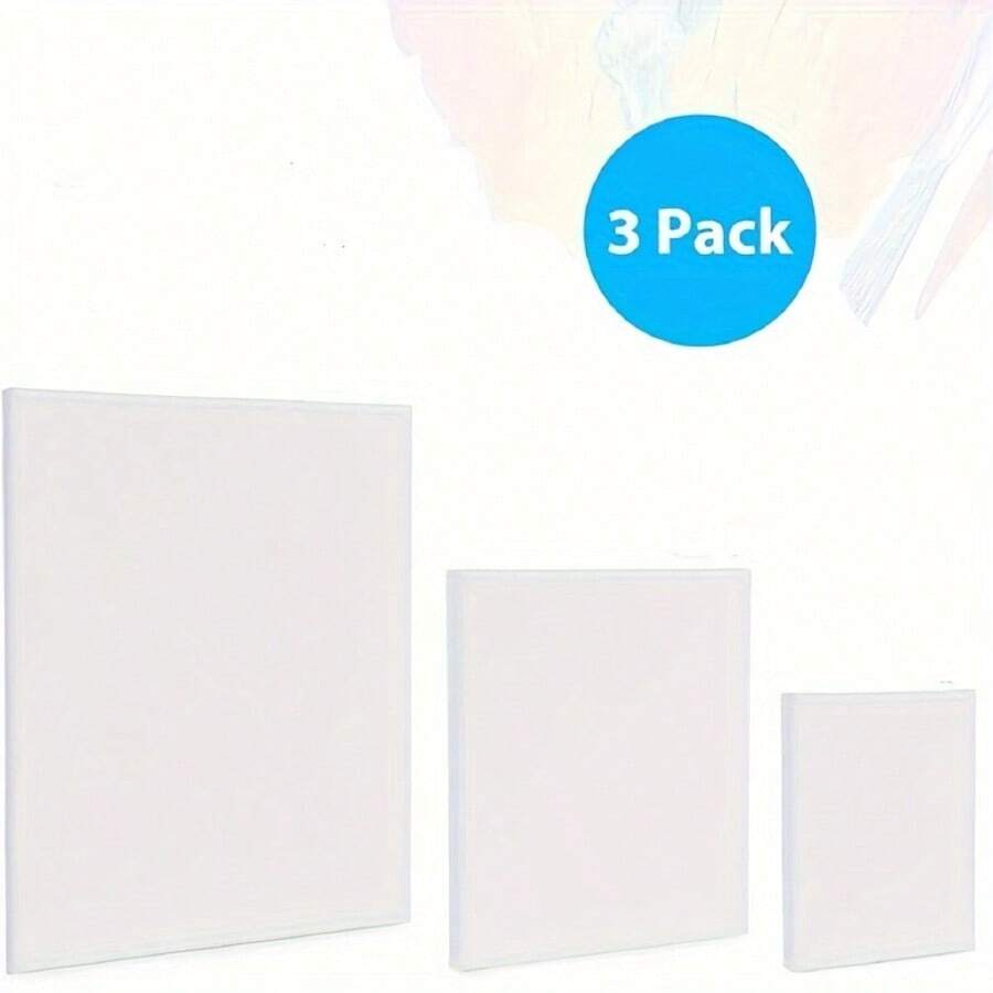 Solid Wood Square Oil Painting Frame Painting Oil Painting Board, Pure Cotton White Oil Painting Cloth, Acrylic Painting Circular Oil Painting Frame - White - View 1