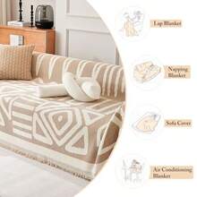 Gugxiom 180cm*300cm Fundas de sofá Estilo Bohemio Fundas de sofá para Perros y Gatos Cubre Salas esquineras en l para sofá de 3 Cojines Té con Leche - T con Leche - Ver 4