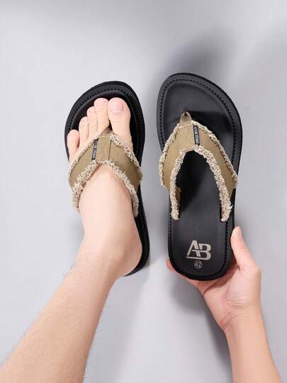 男士夏季人字拖 - 防滑舒适室内外沙滩淋浴凉鞋，尺码 EU41-46 (US7-11)