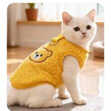 猫咪保暖加厚背心，德文郡猫咪服装，狗狗防掉毛可爱宠物服装，冬季