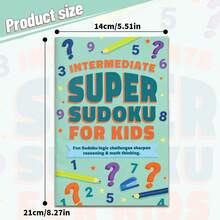 Screen-Free Math Logic Notebook Featuring Structured Number Grids, Age-Based Options (3–6, 6–9, 9–12, 12+), Helps Build Patience, Concentration, And Logical Reasoning Through Consistent Daily Practice Pages - Super Sudoku - View 8