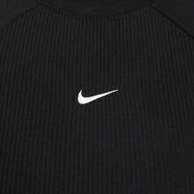 Nike 女士 AS W NSW CHILL 针织罗纹短袖上衣 T 恤针织无领短裤 TIF0243-010 - 黑色 - 查看 4