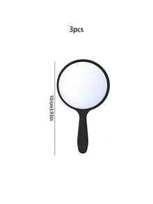 3pcs New Handheld Small Mirrors, Delicate Compact Makeup Mirrors, Portable Round Mirrors, Unisex, Suitable For Parties - Multicolor - View 12