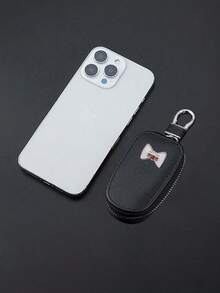 1个通用拉链钥匙包，PU皮革汽车钥匙扣，带蝴蝶结，便携小巧，适用于汽车、家庭和办公室，情人节、毕业典礼、教师节礼物，男女通用设计，高品质工艺，旅行配件，汽车用品 - 彩色 - 查看 4