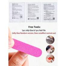 30 Pcs Cute Bear Heart Pattern False Nails - Medium Ballet Shape, Glossy Effect, Mixed Colors (Beige, Brown, White) Includes Jelly Glue And Nail File, Beauty Accessories, Fantasy Pattern, Durable Stickers,Adorable Bear-Shaped Nail Tips With Plaid & Polka Dot Designs, Brown French Manicure Bows - K180[30 件裝] - 查看 6