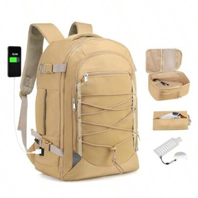 Carry On Travel Backpack Flight Approved Personal Item Bag For Men Women Door Lock USB A/C Port