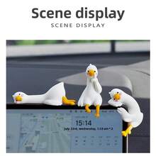 Đồ trang trí xe hơi hình vịt nằm dễ thương mới, hình vịt hoạt hình trang trí bảng điều khiển, đồ trang trí nội thất xe hơi đa năng, phụ kiện xe hơi đáng yêu dùng hàng ngày. - A - Xem 1