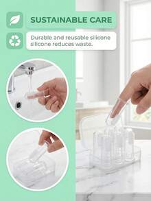 Multi-Piece Set Clear Silicone Pet Toothbrush Cat & Dog Finger Toothbrush Kit – Soft Silicone Pet Dental Brush, Ideal For Cat Teeth Cleaning & Puppy Oral Care - Clear - View 6