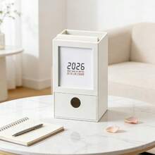 2026年学生桌面收纳盒带便签本；可爱多功能桌面日历笔筒 - 便籤日曆筆筒 - 查看 2