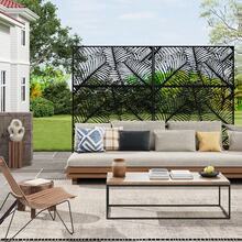 Pantalla de Privacidad Metálica 74"x47.2" con Soporte, Panel Divisor Decorativo para Exterior, Partición Libre para Terraza, Balcón y Jardín, Uso Interior y Exterior - Estilo5 - Ver 8