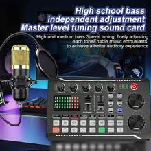 Podcast Equipment Bundle Audio Mixer All-In-One Podcast Production Studio With 3.5mm Microphone For Live Streaming, Podcast Recording, PC, Smartphone, DJ Mixer, Audio Interface With Studio Condenser Microphone, Plug-And-Play Live Sound Card, Perfect For Streaming, Singing, And Gaming For Computer Recording, Game Voice Communication, Music Recording, Home Use, 1200mAh - Black - View 6