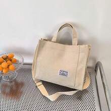 Bolso de lona simple beige bolso de viaje diario femenino bolso de hombro único bolso especial ligero de gran capacidad - Beis - Ver 8