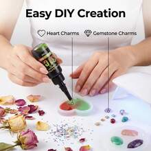 6色-10毫升/0.35盎司紫外线感光变色UV胶DIY手工胶，温度变化31度，珠宝制作DIY工艺装饰品-耳环、戒指、钥匙扣等-珠宝铸造工具 - 彩色 - 查看 4