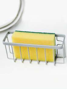 One Stainless Steel Kitchen Sink Dish Sponge Rack With Suction Cups, No-Drill Kitchen Hooks, And Steel Wool Storage Rack, Suitable For Kitchen Sinks And Bathroom Storage. - Multicolor - View 4