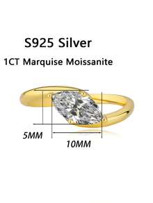 1pc Women's Wedding Ring, Twisted Arm Devil's Eye Ring, 2.1g 925 Sterling Silver, 1 Carat Moissanite, Bohemian Palace Style, Luxury Engagement, Wedding, Anniversary, Valentine's Day Gift, Comes With Moissanite Certificate And Elegant Gift Box - 1ct Moissanite - View 3