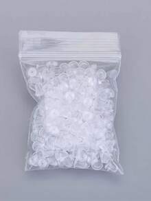 100pcs/200pcs Silicone Ear Stud Backs - Secure & Comfortable Transparent Earring Support For All Occasions - Clear - View 3