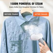 Standing Steamer With Foldable Garment Hanger, 0.5Gallon Water Tank For 90 Minutes Continuous Steaming, Heats In 45 Seconds & Auto-Stop With Fabric Brush Aluminum Rod And Easy-Roll Wheels - 灰色 - 查看 4