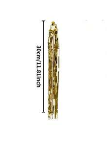 1pc Shiny Wedding Wand, Shaped Like A Golden Star With Foil Tassel And Bells, Suitable For Weddings, Birthday Parties And Other Occasions - Multicolor - View 3