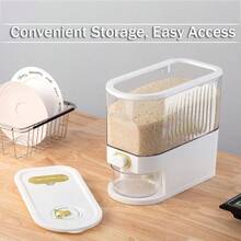 Asnews 1-Piece Set Large-Capacity Vacuum-Sealed Grain Storage Containers – Specialized Airtight Jars For Rice, Grains And Other Dry Food Preservation - Clear - View 8