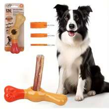AFP ALL FOR PAWS AFP Long-Lasting Chewing Dog Toy Bully Stick Holder Pet Prevents Choking Safety Device Aggressive Chewers Dog Chew Stick Holder - Coral Orange - View 4