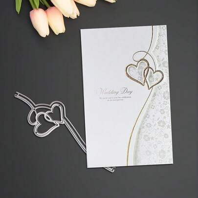 1pc Creative Heart Shaped Frame Metal Cutting Die, Suitable For Scrapbooking, Albums, Cards, Great For Holiday Wishes And Crafts