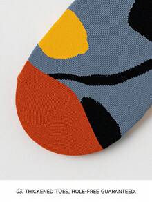 1/5 Pairs Unisex Couple Plant Leaf Graphic Art Design Breathable Cotton Crew Socks, Suitable For Travel, Home, Office, Holidays, Gift - Multicolor - View 7