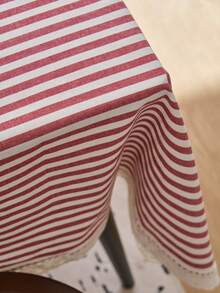 1 chiếc khăn trải bàn sọc đỏ, phong cách trang trí tối giản kiểu nhà nông thôn, hình chữ nhật, phù hợp cho bàn ăn, bàn cà phê, kệ tivi, lối vào, thích hợp cho các dịp lễ, tiệc tùng, đám cưới, bữa tối, nhà cửa, văn phòng, dã ngoại ngoài trời, mọi mùa. - Đỏ - Xem 6