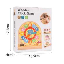 Drewniany model zegara, pomoc dydaktyczna do nauki czasu bez prądu z kartami, zabawka edukacyjna rozwijająca matematykę, zdolności poznawcze i świadomość czasu | Idealny do szkoły, domu, szkoły i na prezent świąteczny. Idealny prezent urodzinowy dla chłopców i dziewcząt. - Wielokolorowe - Zobacz 8