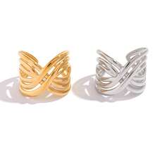 2pcs/1pc Vintage Infinity Symbol Geometric Gold Stainless Steel Rings, Women Jewelry, Suitable For Daily Wear Or As Holiday Gift - Multicolor - View 6
