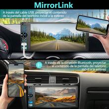 Carsapro Auto Estéreo Pantalla 1Din Táctil Carplay Inalámbrico Android Auto  6.9 Pulgadas estéreo para carro Mirrorlink pantalla Bluetooth FM USB TYPE-C 12 Leds Cámara - L6400 - Ver 3