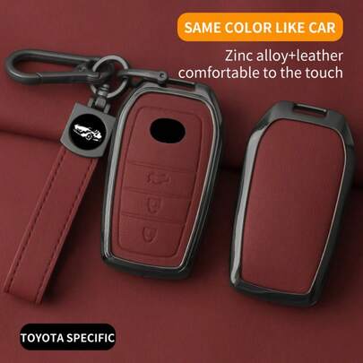 Zinc Alloy Premium Minimalist Key Fob Cover Suitable For Avalon CHR Ry Corolla Prado RAV4 Key Case Car Key Protector Key Chain Accessory For Men Mini Wallet Small Wallet