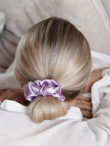 10pcs Bridesmaid Proposal Gift Silk Hair Ties Hair Accessories - Silk Scrunchies, For Bachelorette Party Favors, Wedding Hair Accessories ( Non-Damaging Design, Bulk Romantic Gift Box Fillers For Bride Squad, DIY Bridal Souvenirs), Bachelorette Party Favors Bridesmaid Wedding Party Supplies, Birthday Party, Graduation Season(Purple) - 淡紫色 - 查看 7