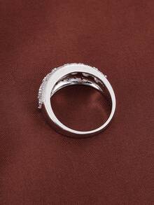 1pc Minimalist Geometric Big Polka Dot Design Cubic Zirconia Inlaid Fashion Ring For Women - Multicolor - View 11