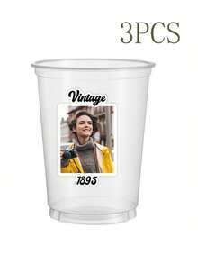 3/9/18张复古个性化生日派对姓名贴纸,可定制80、90年代生日装饰,含人像杯贴,适用于21岁、30岁、40岁和50岁生日派对装饰,复古生日派对用品 - 多色 - 查看 12