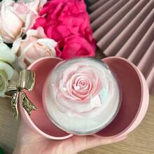 1pc Spherical Romantic Artificial Rose Flower Bow Tie Creative Jewelry Box, Proposal Gift Box (No Ring Included) - Multicolor - View 4