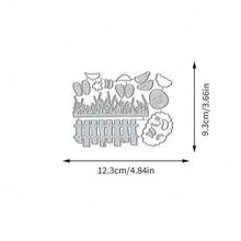 创意羔羊与栅栏金属切割模具，DIY剪贴簿相册和压花模板，贺卡制作工具，卡片纸切割工艺品，礼品卡制作模板模切。 - 銀色 - 查看 7