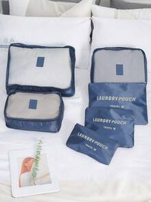 6件/套旅行行李收纳袋，防水手提包，衣物、鞋子、化妆品、洗漱用品、牙刷杯收纳袋，适用于大学宿舍、学校、度假、海滩、家庭、卧室、客厅，大容量旅行包 - 彩色 - 查看 17