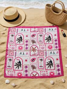 1件新款时尚70厘米女士缎面多功能配饰，贝壳沙滩印花，适合日常佩戴，四季皆宜，丝巾/手帕 - A - 查看 2