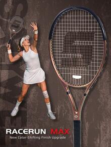 SALYWEE Chameleon Pro Tennis Racket - RaceRun Max | Carbon Fiber & Aluminum Alloy | Sparkling Finish | Pre-Strung 55lbs & Grip | Lightweight | Unstrung Weight 295±5g | Ready To Play All-In-One Kit (1 Racket + Bag + Balls + Overgrip) - Multicolor - View 2