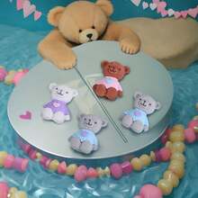 1pc 3D Teddy Bear Silicone Mold, DIY Candle Making, Wax Craft, Soap Making, Suitable For Home Decor, Fireplace, Room, Living Room, Center Decor, Office, Holiday Gift, Valentine's Day Gift - White - View 2