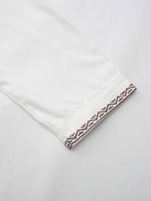 2026款斋月男士长袍，刺绣拉链设计，伊斯兰阿拉伯风格传统服饰，适合节日穿着及斋月送礼 - 白色 - 查看 7