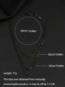 3pcs Stainless Steel Chain Necklace Set For Men - Includes Clavicle Chain, Twisted Rope Necklace