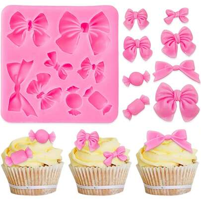 Bowknot Silicone Mold, Candy Chocolate Baking Handcraft, Birthday Wedding Mother's Day DIY Cake Decorations