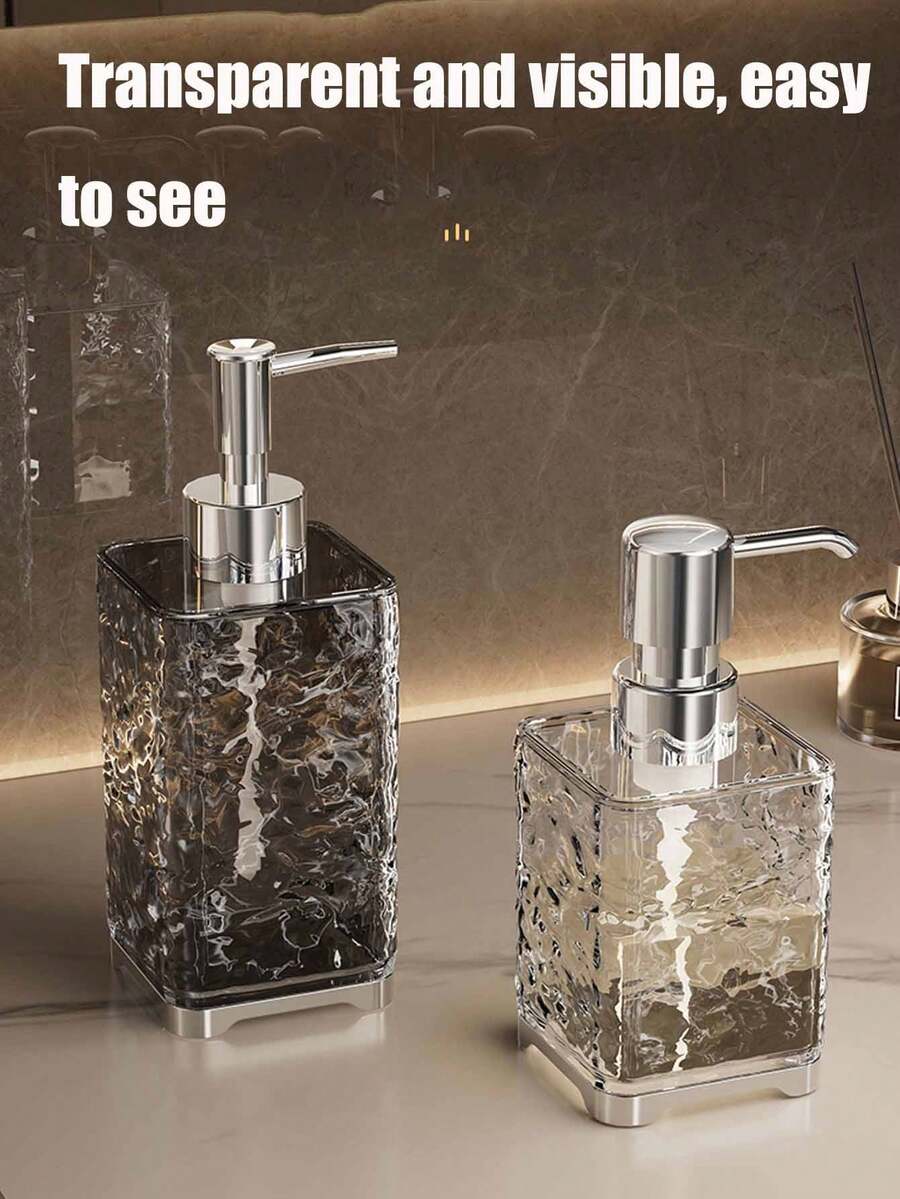 1个300毫升/400毫升可重复灌装塑料波浪纹理洗发水/沐浴露瓶，大容量泡沫泵头，适用于乳液、面霜、香皂、护发素等。