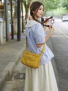 New Lightweight Multi-Compartment Casual Shoulder Crossbody Bag, Fashionable Commuter Bag For Middle-Aged And Elderly Mothers, Minimalist Design - Yellow - View 6