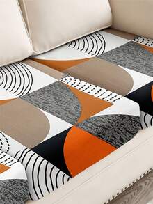 1pc Sofa Seat Cushion Cover, Stretchy Fabric - Multicolor - View 6