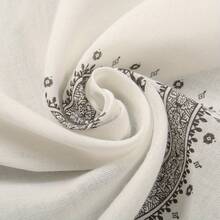 时尚百搭四面印花阿拉伯迪拜沙特阿拉伯男士头巾 - 黑色 - 查看 7