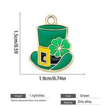 30 piezas Día de San Patricio DIY Verde Esmalte y Aleación Dorada Trébol de Cuatro Hojas Colgante de Dibujos Animados Joyería Haciendo Regalo Festivo (Estilos Aleatorios) - Multicolor - Ver 13