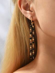 1 đôi bông tai tua rua đính đá, thích hợp để đeo hàng ngày. - sự kết hợp - Xem 13