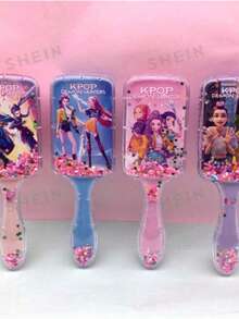 Mattel 1 Piece Flow Sand Comb Cute Cartoon Air Cushion Comb Ice And Snow Air Cushion Comb Massage Small Comb - Multicolor - View 3